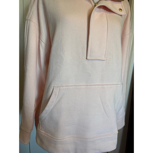 quarter zip pullover sweatshirt kangaroo pocket size xl Pink - Picture 7 of 9